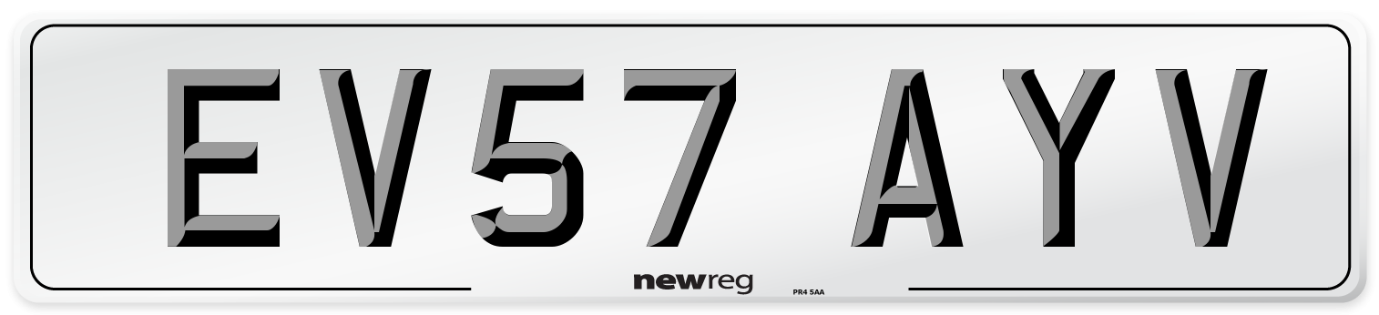 EV57 AYV Number Plate from New Reg